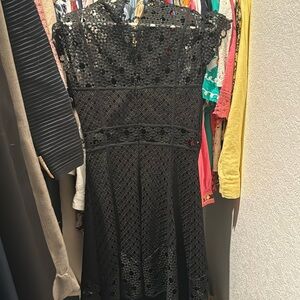 Sandro black lace dress size 40